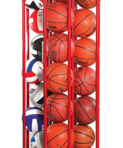 Vertical Basketball Rack with wheels - Vertical Locking Basketball Storage Cart - Blazer Space Mizer Ball Cage