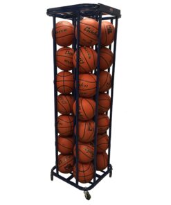Vertical Basketball Rack with wheels - Lockable Basketball Storage Racks - Vertical Basketball Storage Rack - Blazer Space Mizer Ball Cage